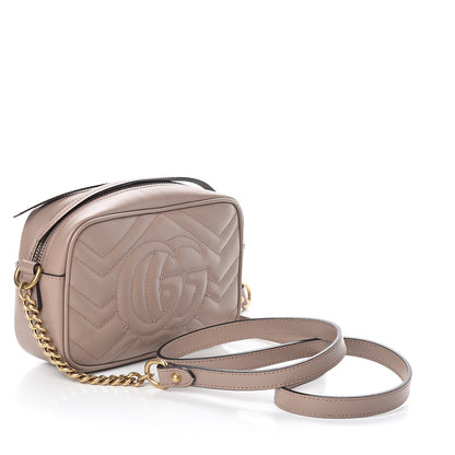 Gucci Calfskin Matelasse Mini GG Marmont Chain Shoulder Bag Porcelain Rose 2 of 8