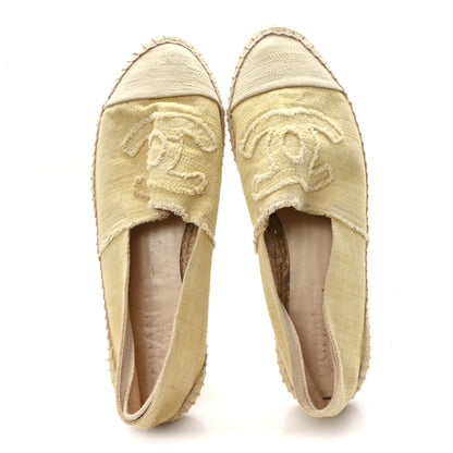 Chanel Canvas CC Espadrilles 41 Yellow Ecru 2 of 8