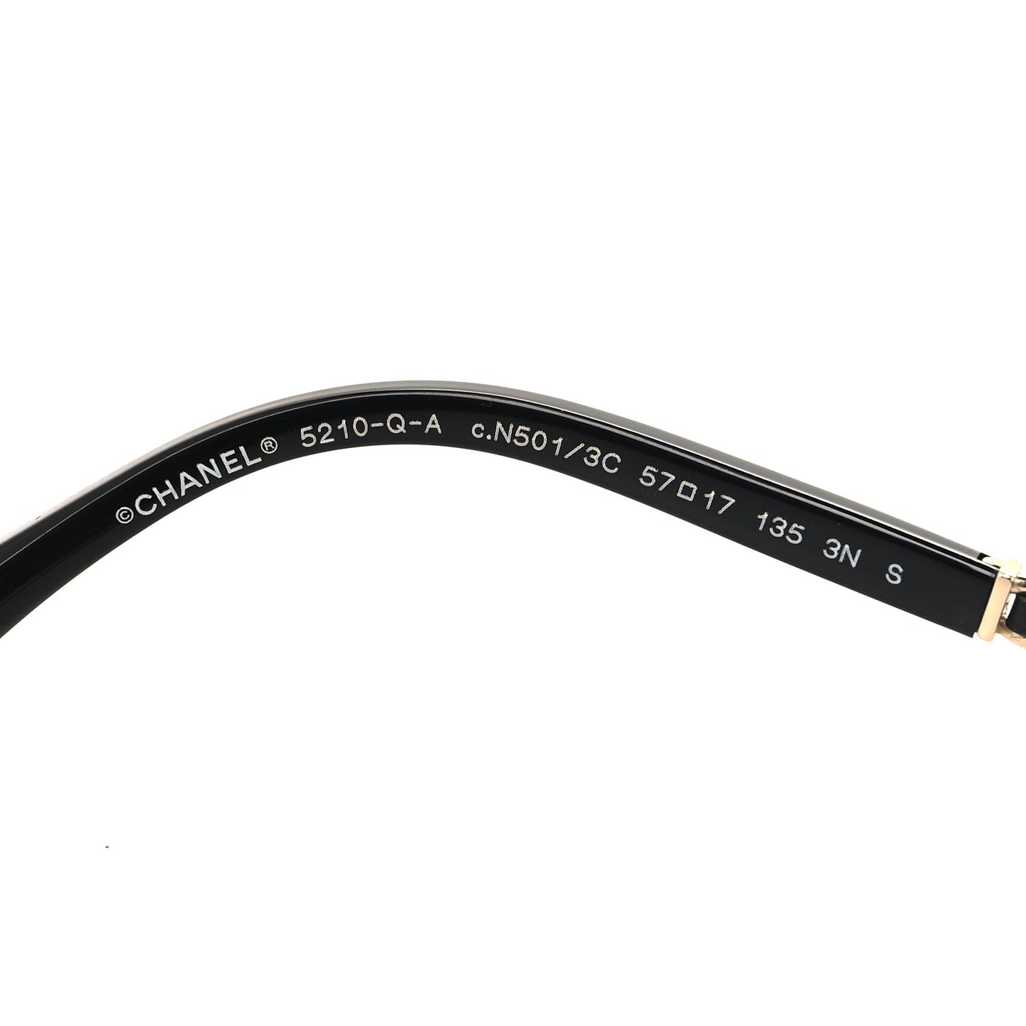 Acetate Metal Lambskin Square Chain Sunglasses 5210-Q-A Black