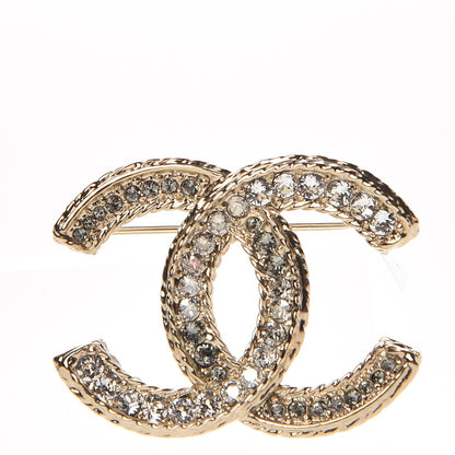 Chanel Crystal CC Brooch Light Gold 1 of 4