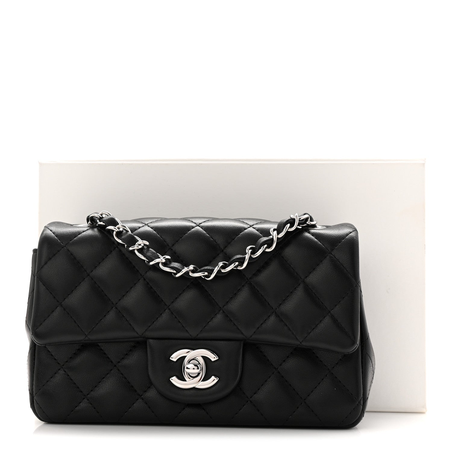 Chanel Lambskin Quilted Mini Rectangular Flap Black 11 of 11