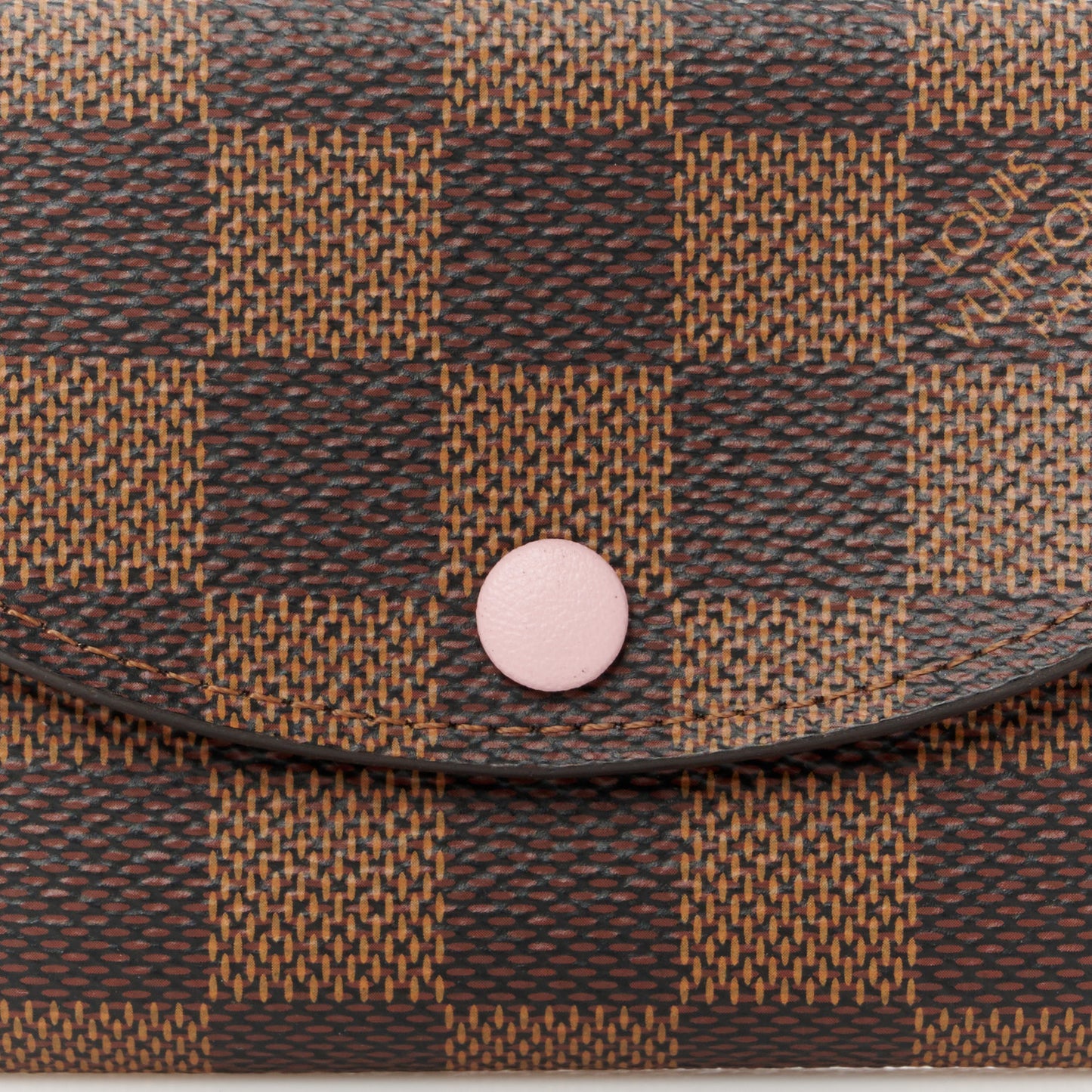 Damier Ebene Rosalie Coin Purse Rose Ballerine