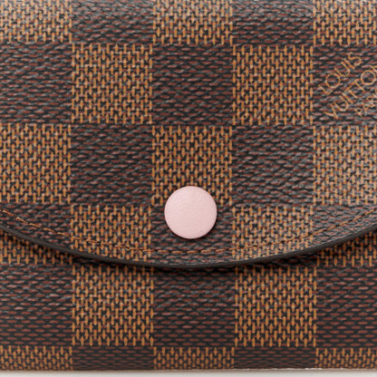Louis Vuitton Damier Ebene Rosalie Coin Purse Rose Ballerine 8 of 9