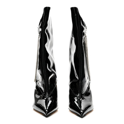 Jimmy Choo Soft Patent Crystal Oriel 110 Boots 39 Black 2 of 8