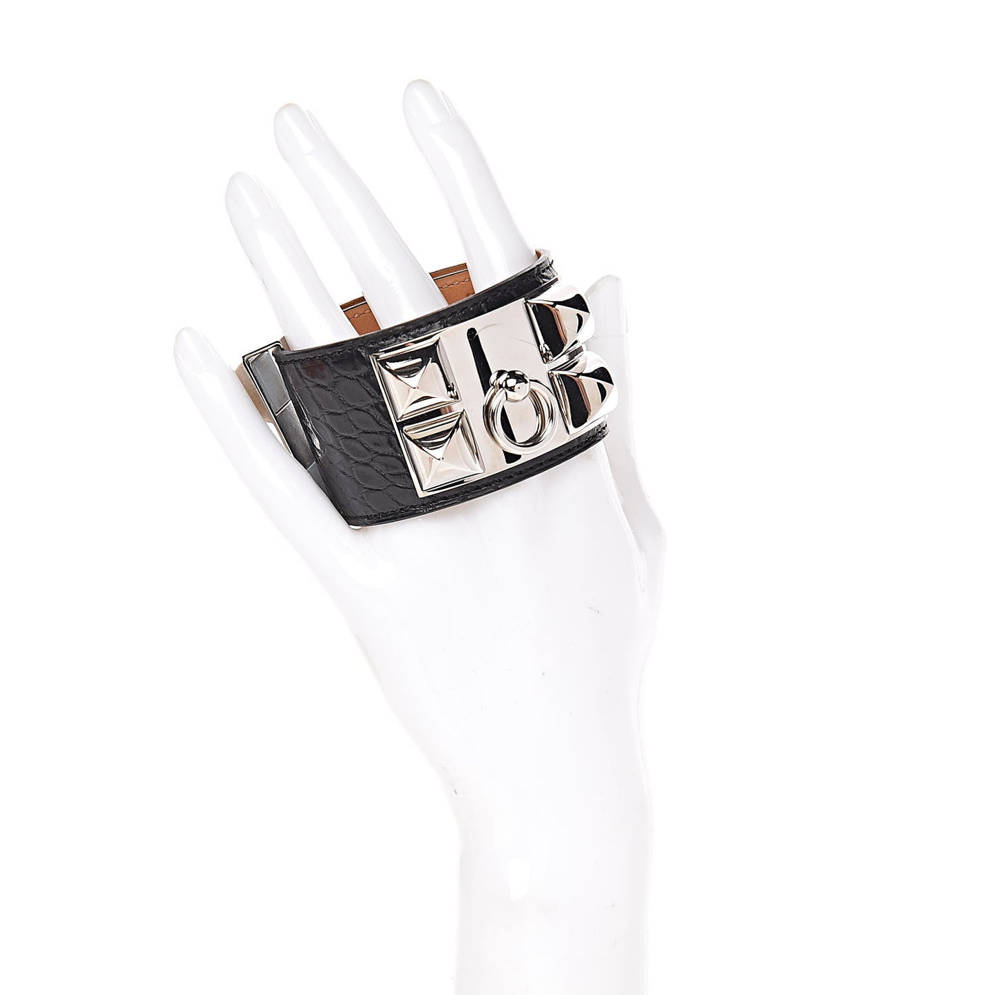 Shiny Alligator Collier de Chien CDC Bracelet S Black