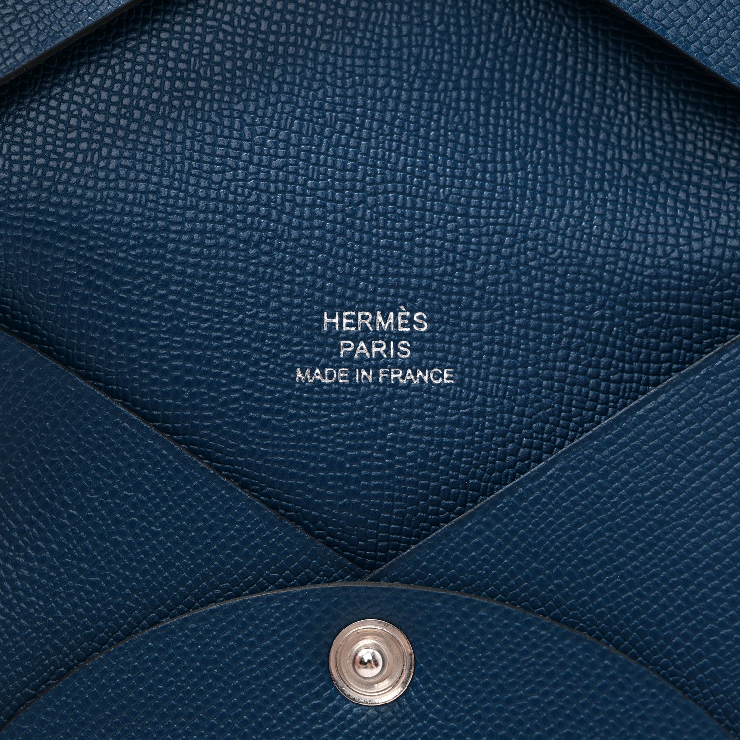 Hermes Madame Calfskin Calvi Card Case Deep Bleu 6 of 8