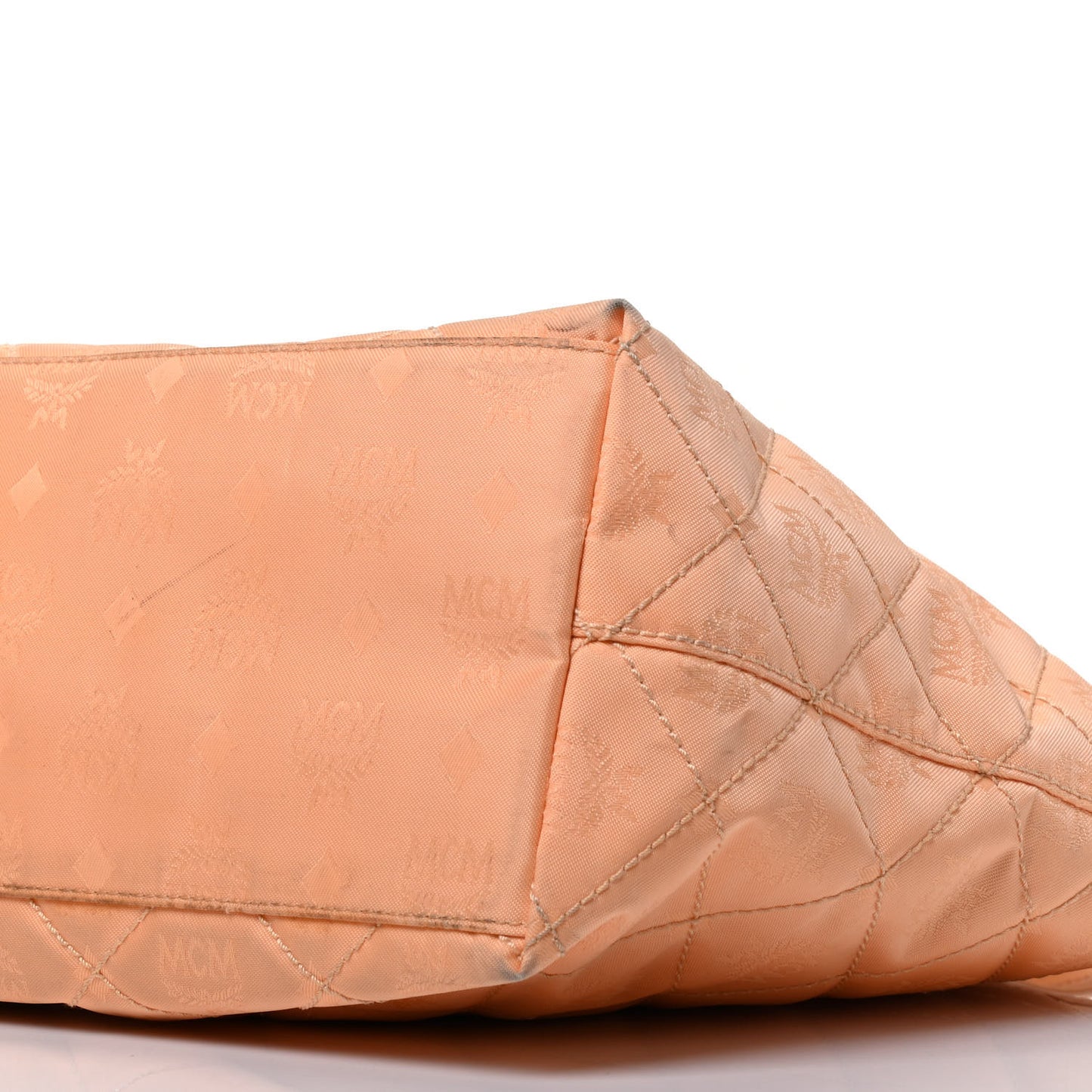 Nylon Monogram Quilted Shopper Tote Peach