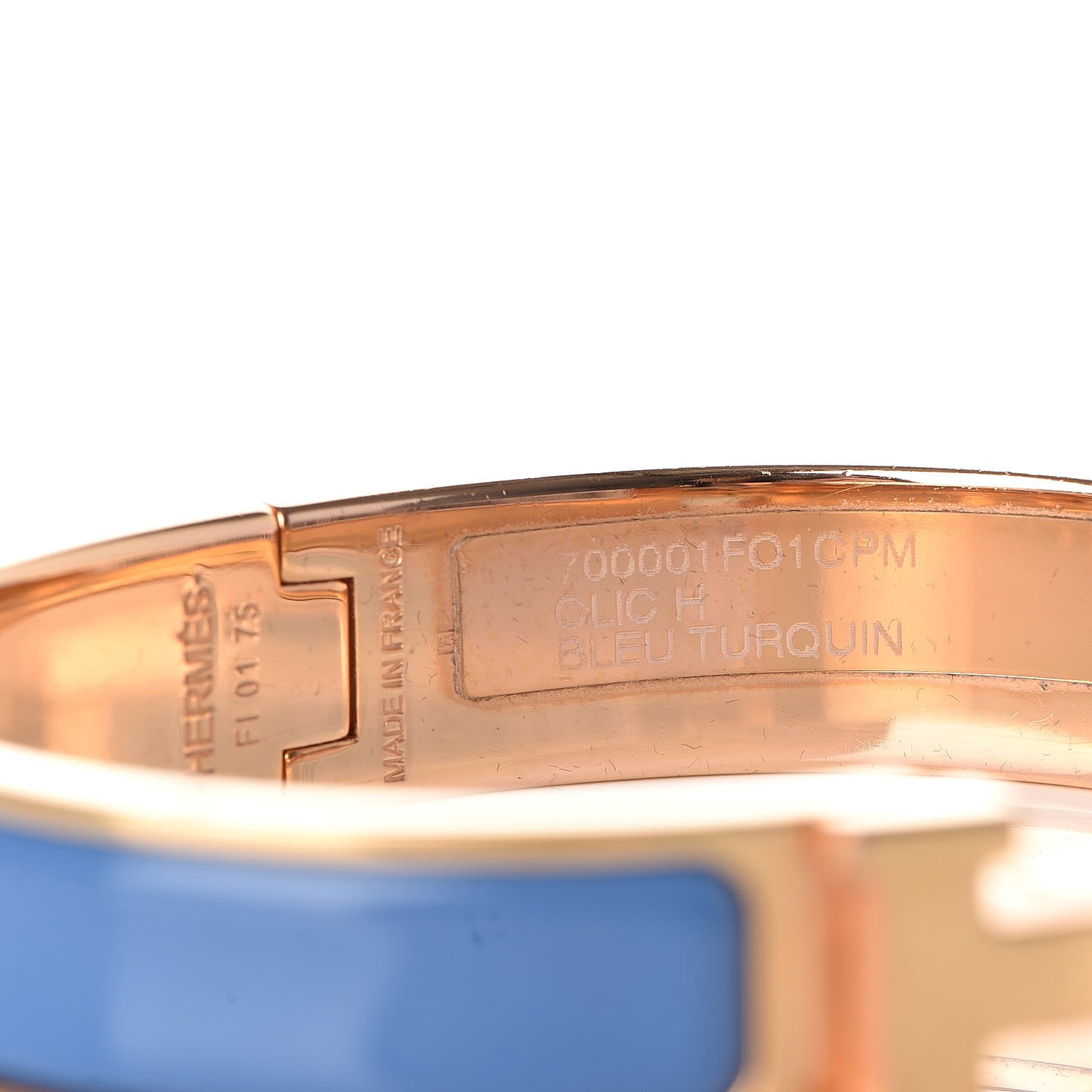 Narrow Enamel Clic Clac H Bracelet PM Bleu Turquin
