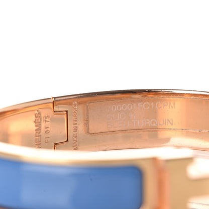Hermes Narrow Enamel Clic Clac H Bracelet PM Bleu Turquin 4 of 8