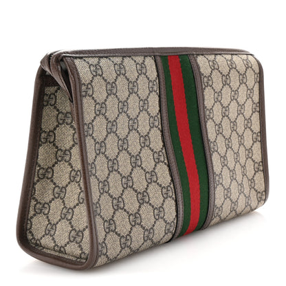 Gucci GG Supreme Monogram Web Ophidia GG Toiletry Case Beige New Acero 3 of 6