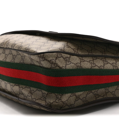 Gucci GG Plus Monogram Web Large Flap Messenger Bag Beige Dark Brown 10 of 10