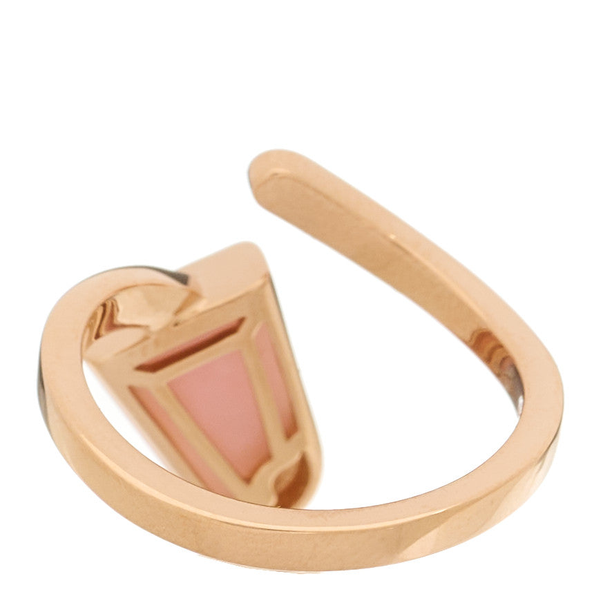 Bulgari 18K Rose Gold Diamond Pink Opal Gelati Ring 54 6.75 3 of 6