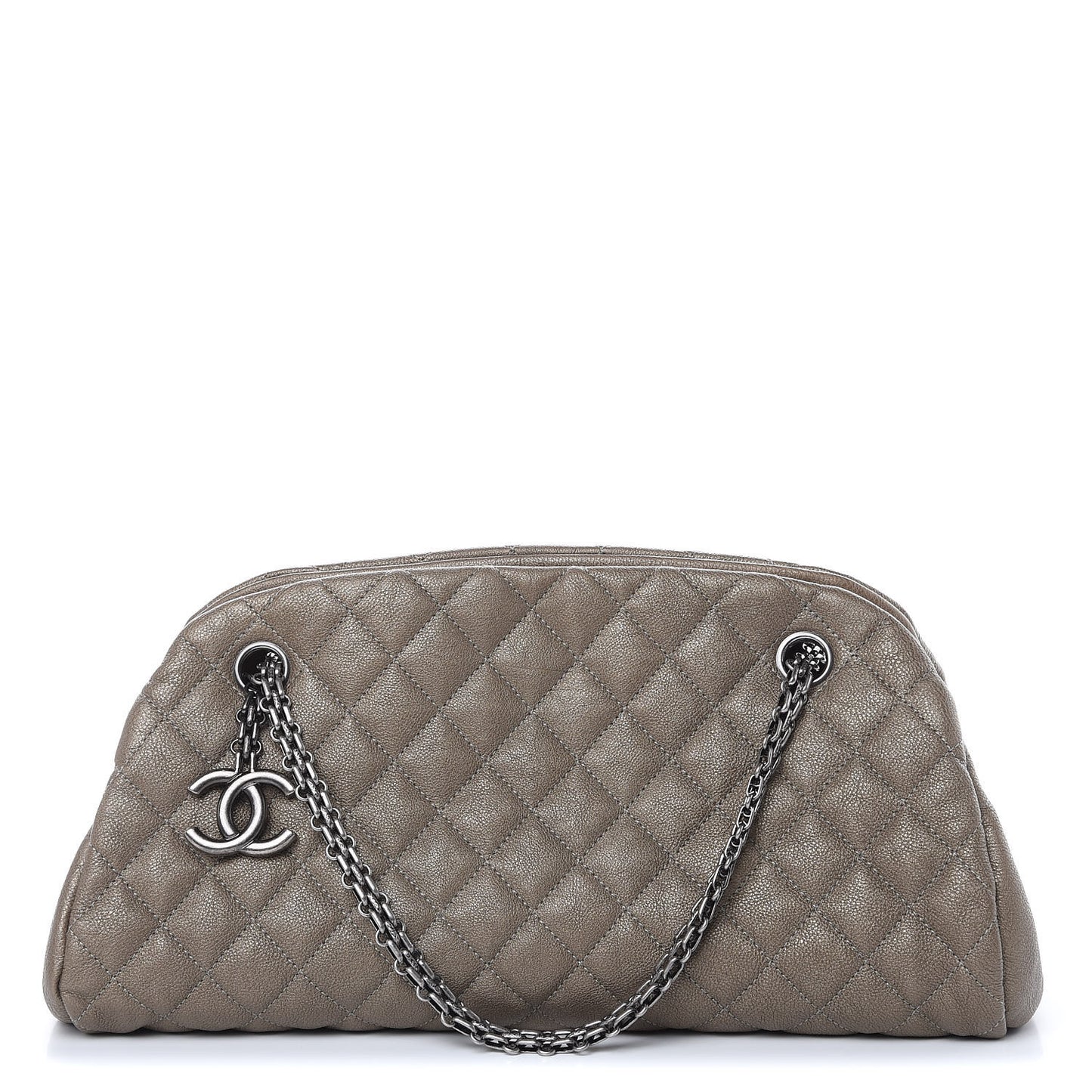 Metallic Caviar Quilted Medium Just Mademoiselle Beige