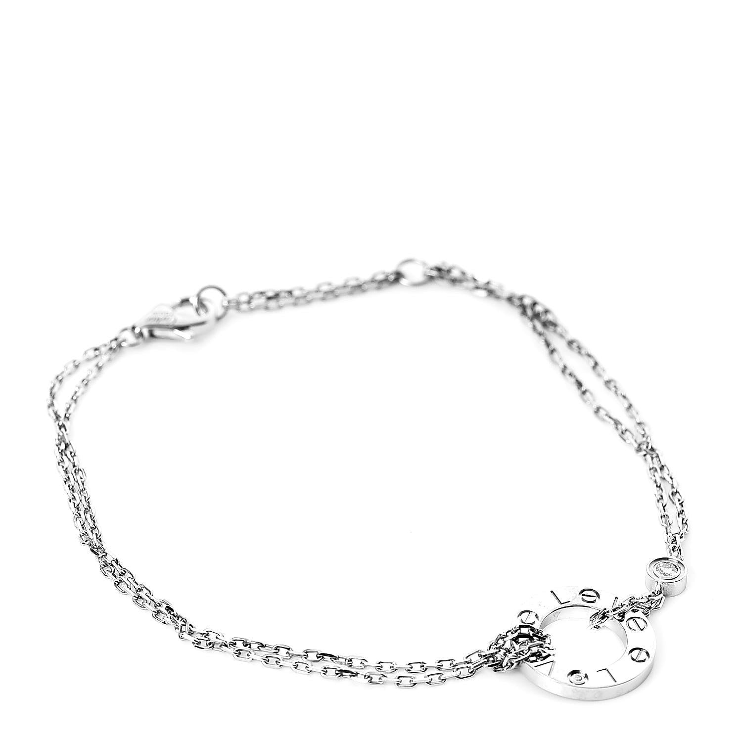 Cartier 18K White Gold Diamond LOVE Bracelet 1 of 5