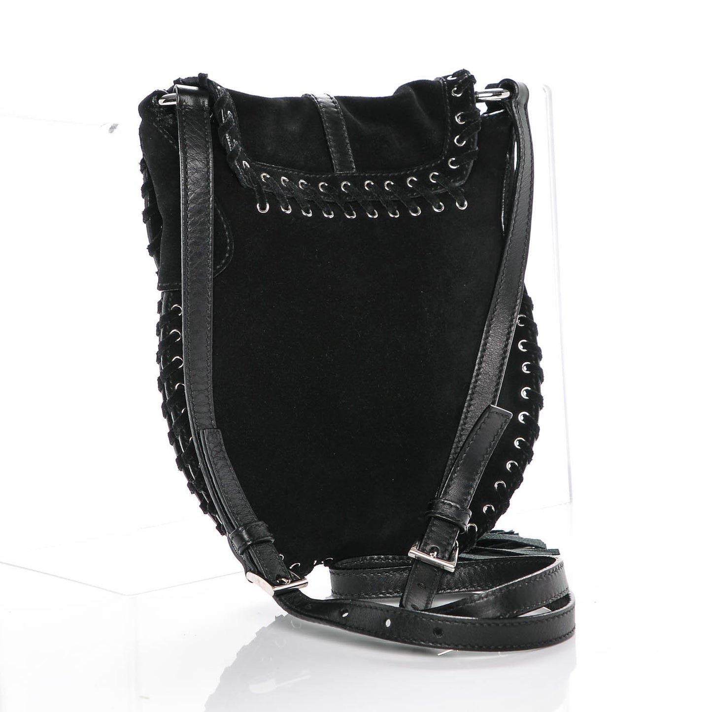 Suede Tassel Crossbody Black