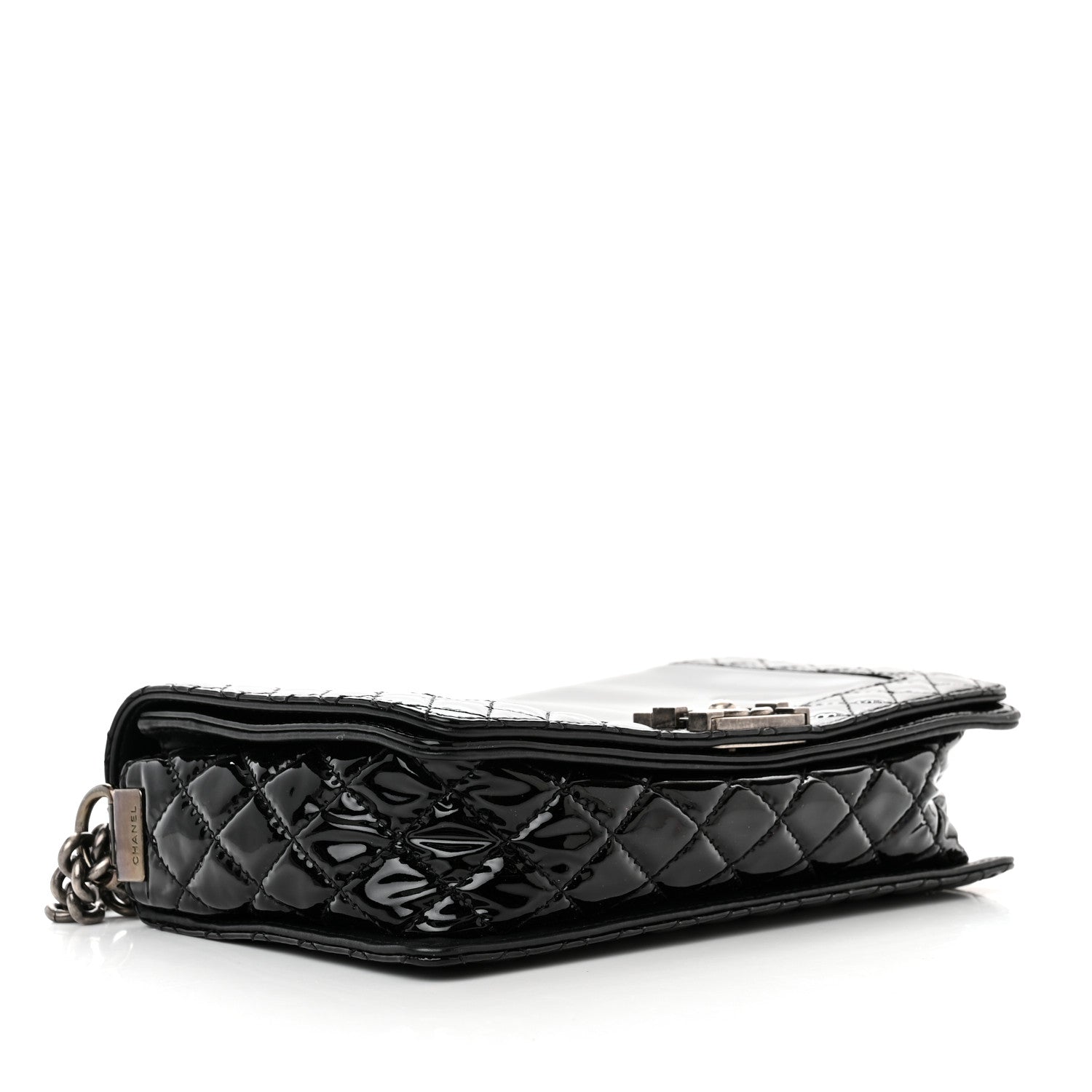 Chanel Patent New Medium Boy Reverso Flap Black 4 of 10