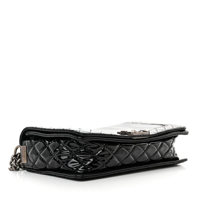 Chanel Patent New Medium Boy Reverso Flap Black 4 of 10