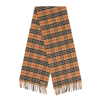 Burberry Cashmere Vintage Check Fringe Scarf Antique Yellow 2 of 3