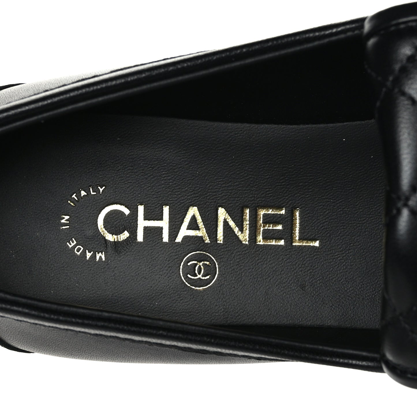Lambskin Quilted CC Turnlock Loafers 38 Black