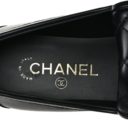 Chanel Lambskin Quilted CC Turnlock Loafers 38 Black 7 of 8