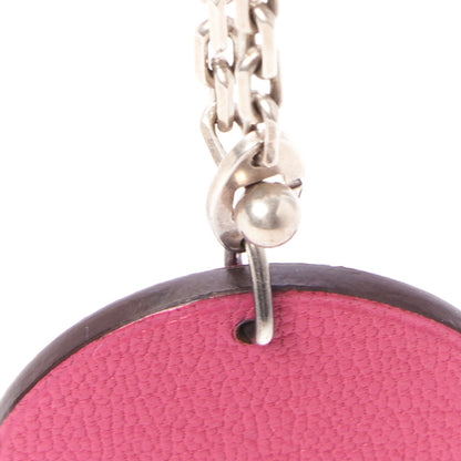 Hermes Chevre Mysore Pig Key Chain Pink Rose Shocking 3 of 5