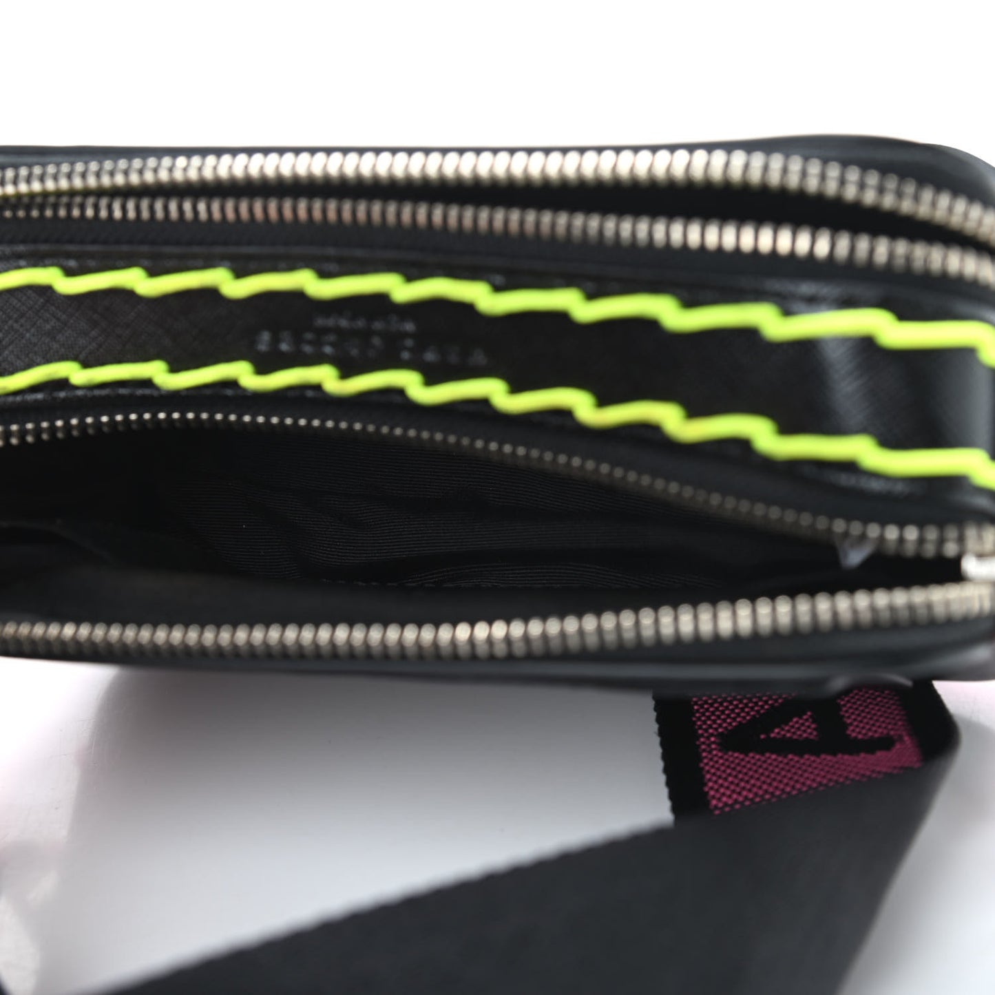 Saffiano Whipstitched Small Snapshot Camera Bag Black