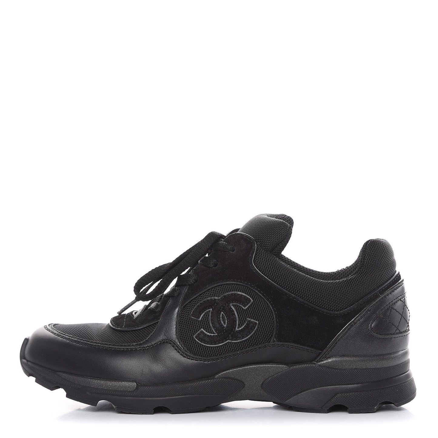 Toile Suede Calfskin CC Sneakers 39 Black