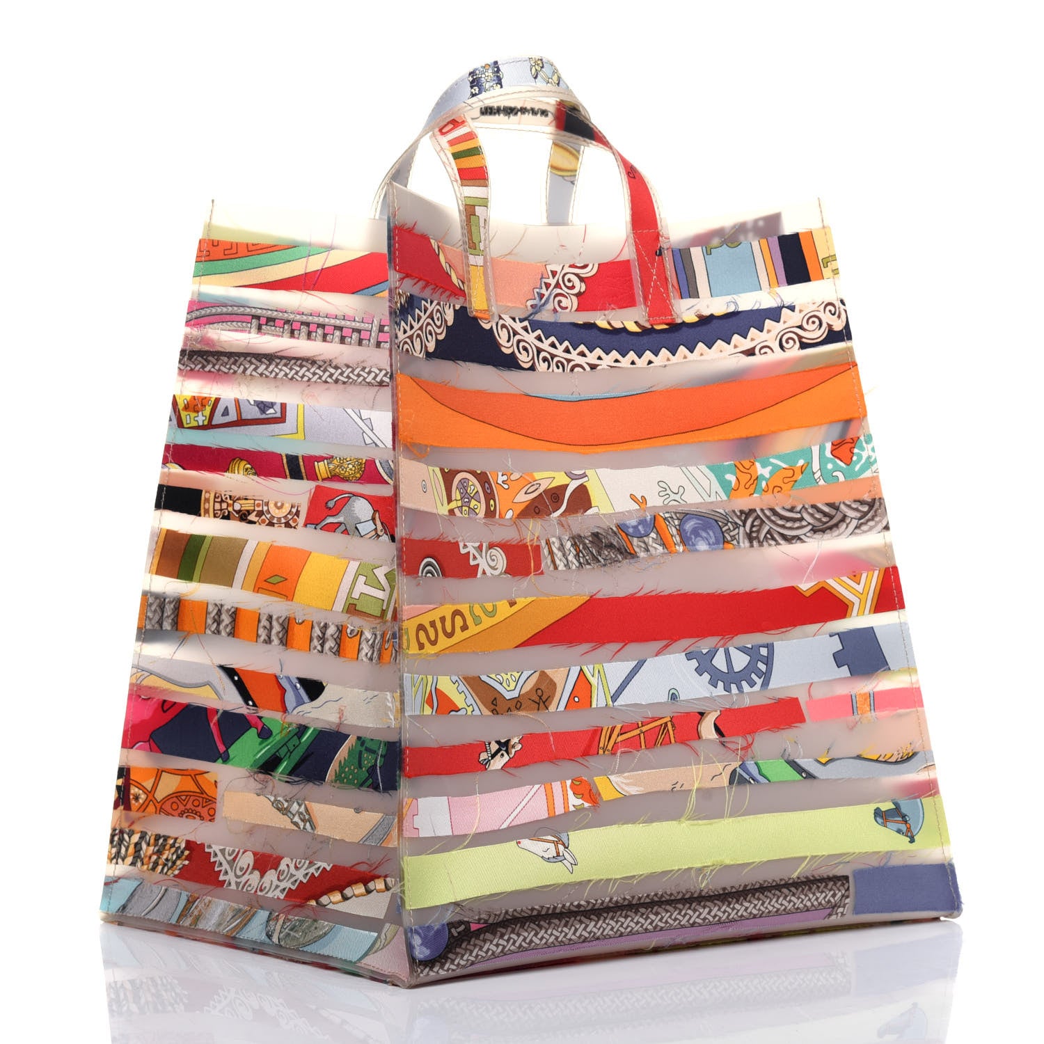 Hermes Rubber Silk Louvre Musuem Tote Multicolor 3 of 20