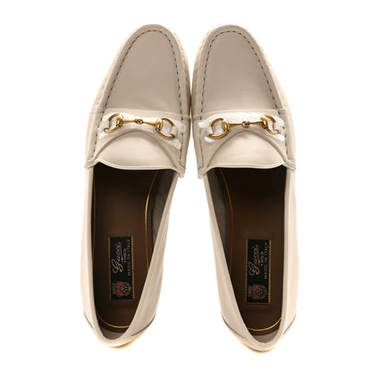 Gucci Betis Glamour Calfskin Womens 1953 Horsebit Loafers 41 Mystic White 2 of 9