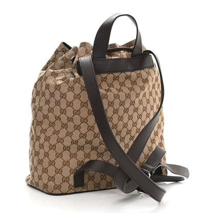 Gucci Monogram Dollar Calfskin O Drawstring Backpack Beige Ebony Testa di Moro Dark Chocolate 3 of 10