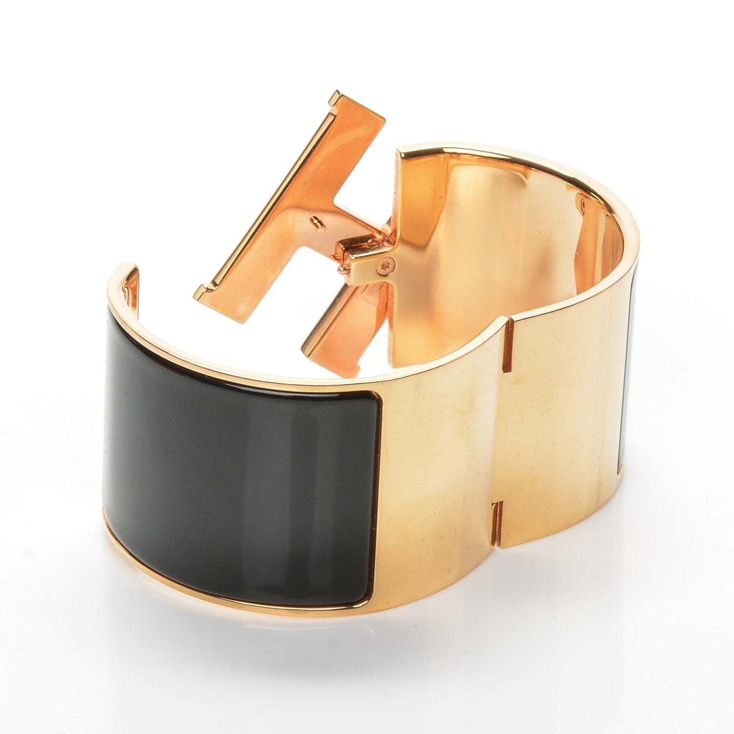 Hermes Enamel Extra Wide Clic Clac H Bracelet PM Black 3 of 4