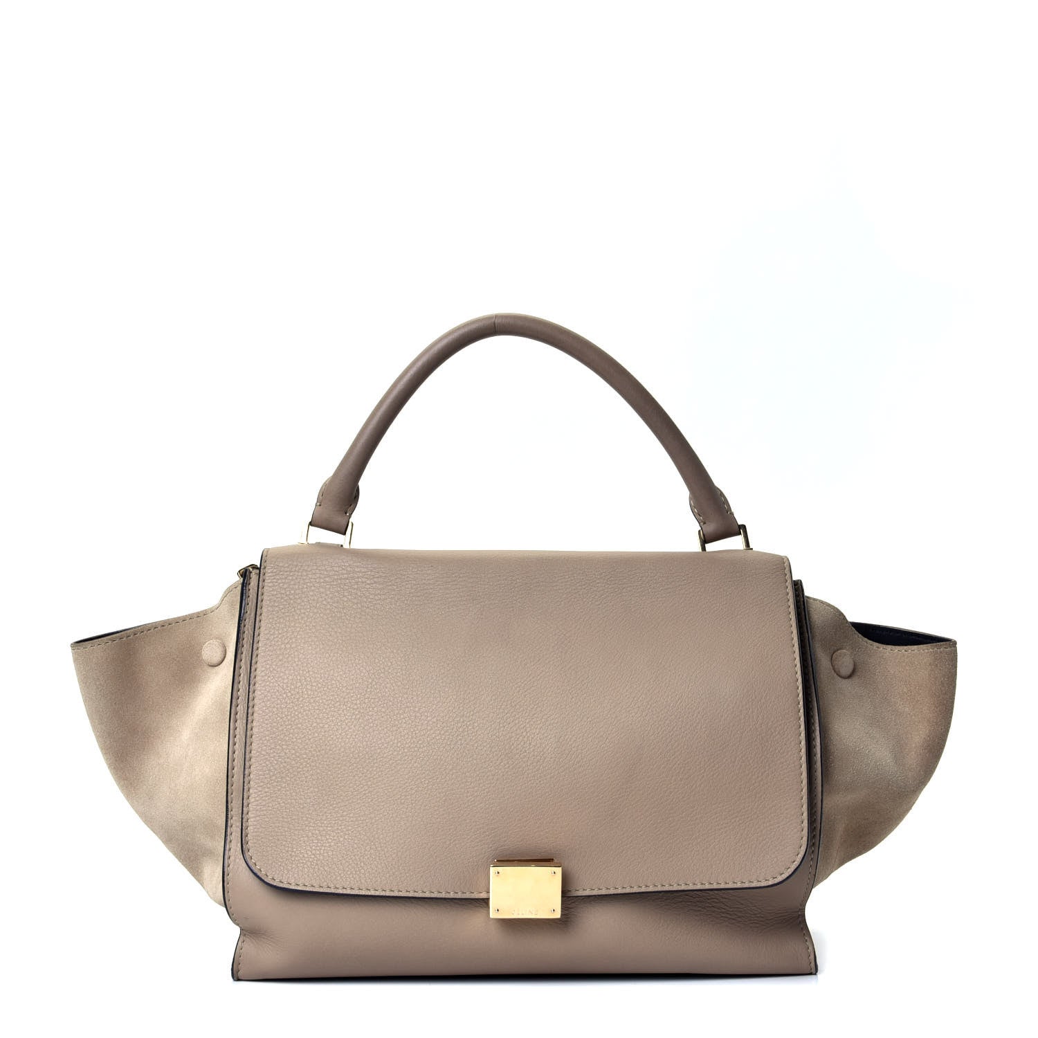 Celine Smooth Calfskin Suede Medium Trapeze Sahara 1 of 4