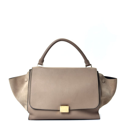 Celine Smooth Calfskin Suede Medium Trapeze Sahara 1 of 4