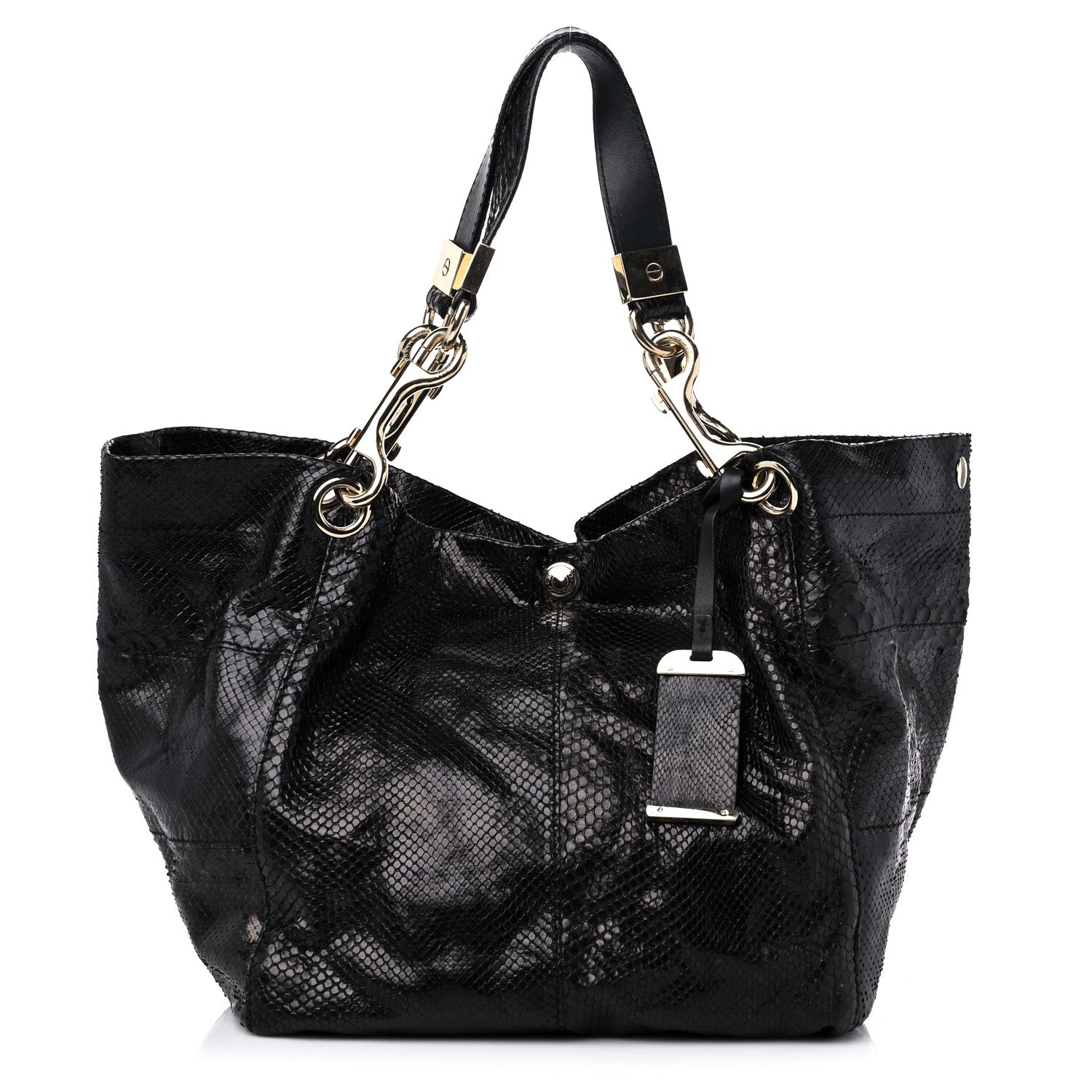 Jimmy Choo Snakeskin Shoulder Bag Black 1 of 10