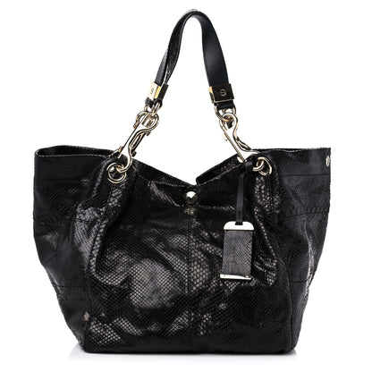 Jimmy Choo Snakeskin Shoulder Bag Black 1 of 10