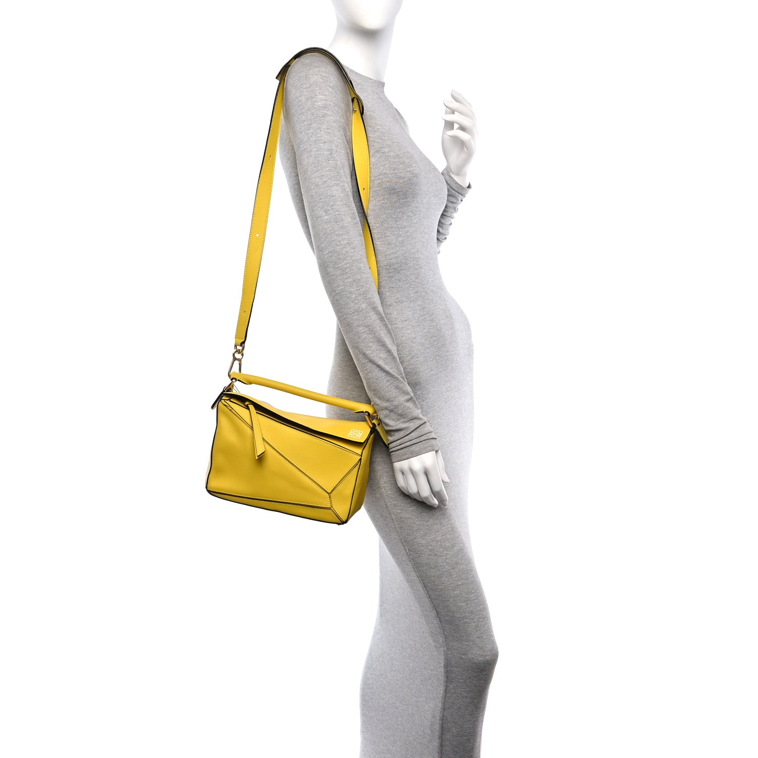 Loewe Calfskin Small Puzzle Bag Yellow 2 of 9