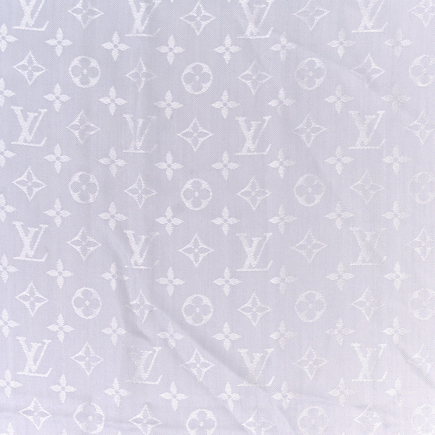 Louis Vuitton Wool Silk Monogram Denim Shawl Pearl Grey 2 of 4