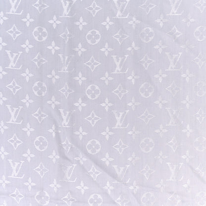 Louis Vuitton Wool Silk Monogram Denim Shawl Pearl Grey 2 of 4