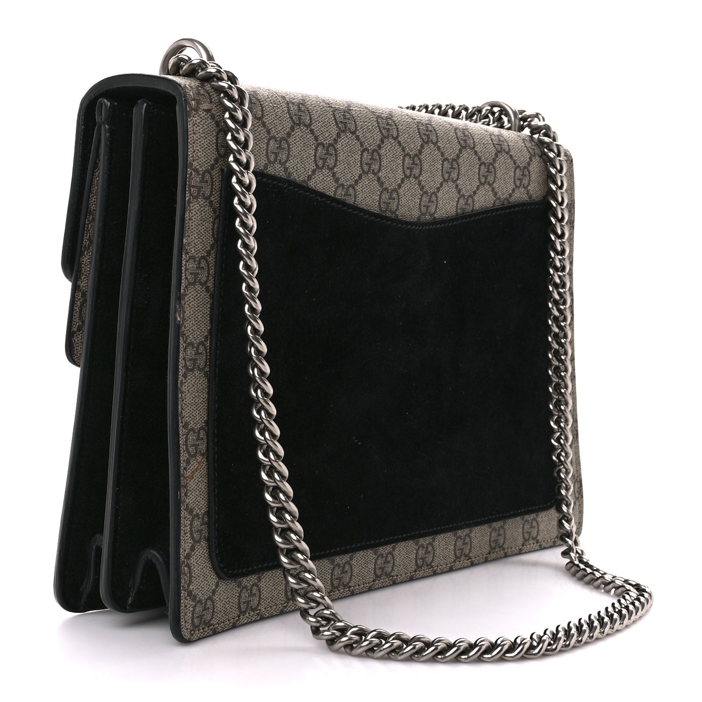 GG Supreme Monogram Medium Dionysus Shoulder Bag Black