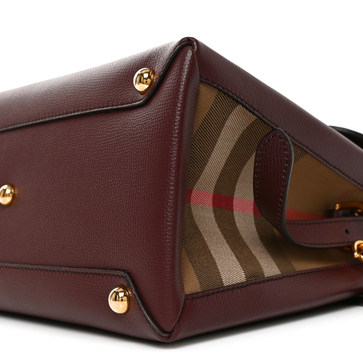 Burberry Derby Calfskin House Check Medium Camberley Mahogany Red 9 of 9