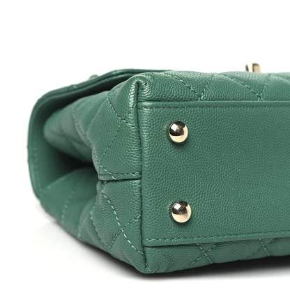 Chanel Caviar Quilted Mini Coco Handle Flap Green 9 of 10