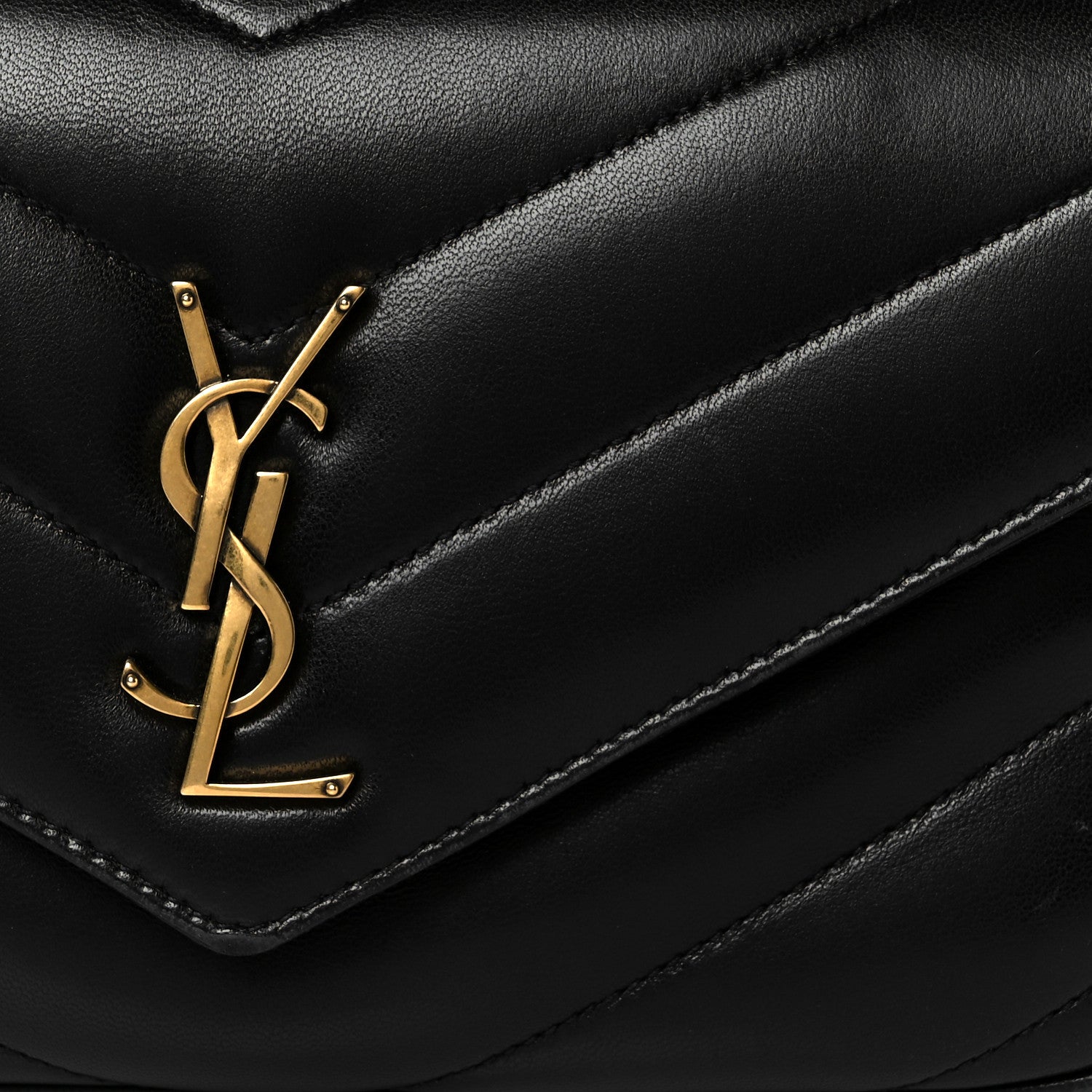 Saint Laurent Lambskin Chevron Quilted Small Loulou Black 11 of 13