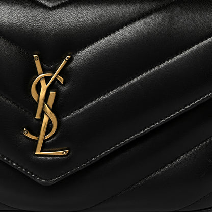 Saint Laurent Lambskin Chevron Quilted Small Loulou Black 11 of 13