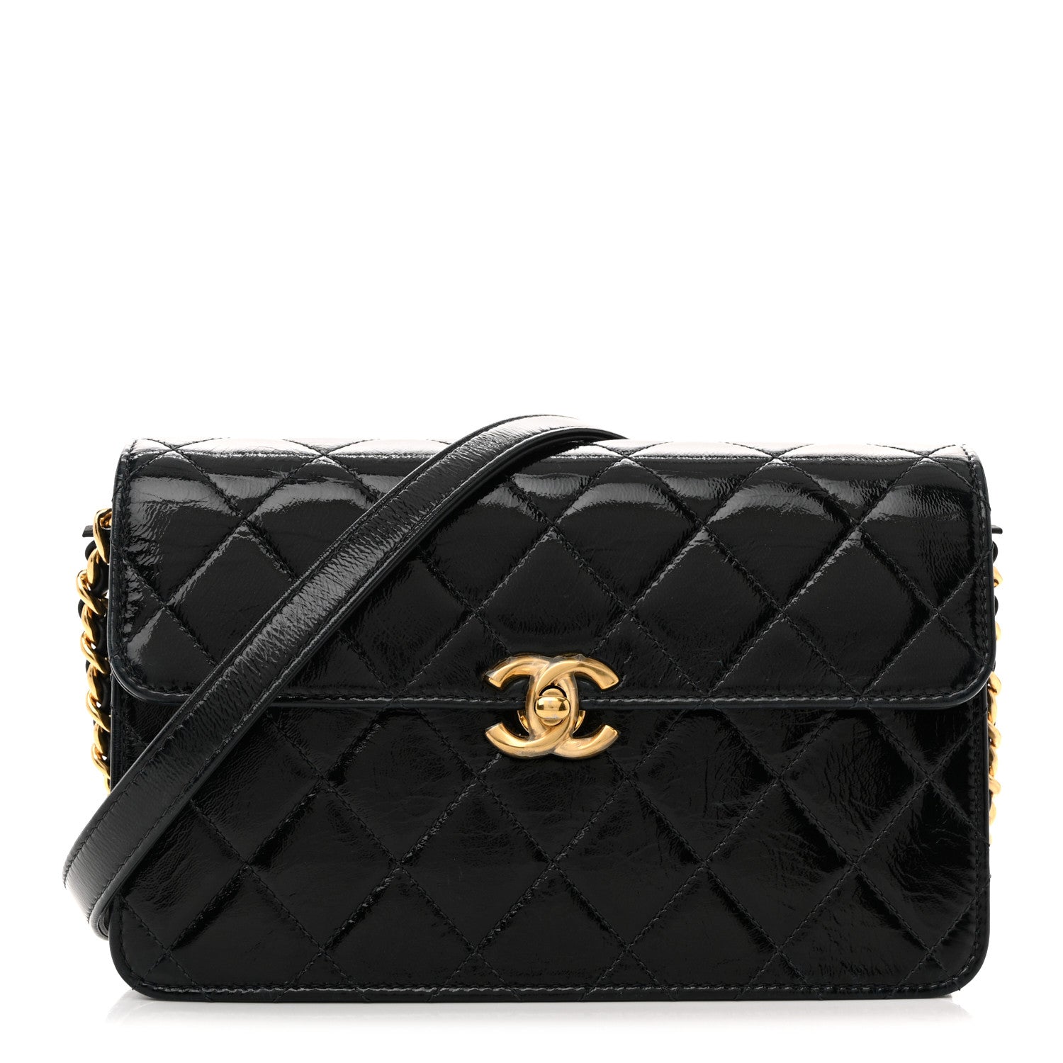 Chanel Patent Lambskin Quilted Flap Black 1 of 10