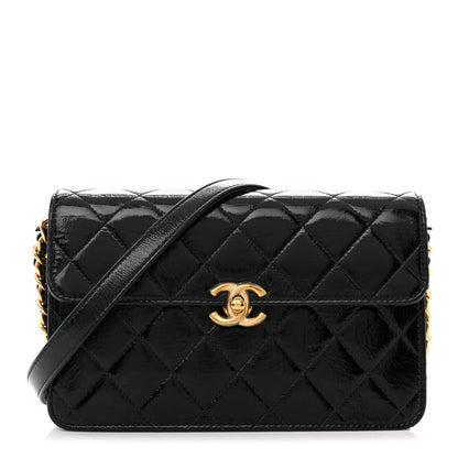 Chanel Patent Lambskin Quilted Flap Black 1 of 10