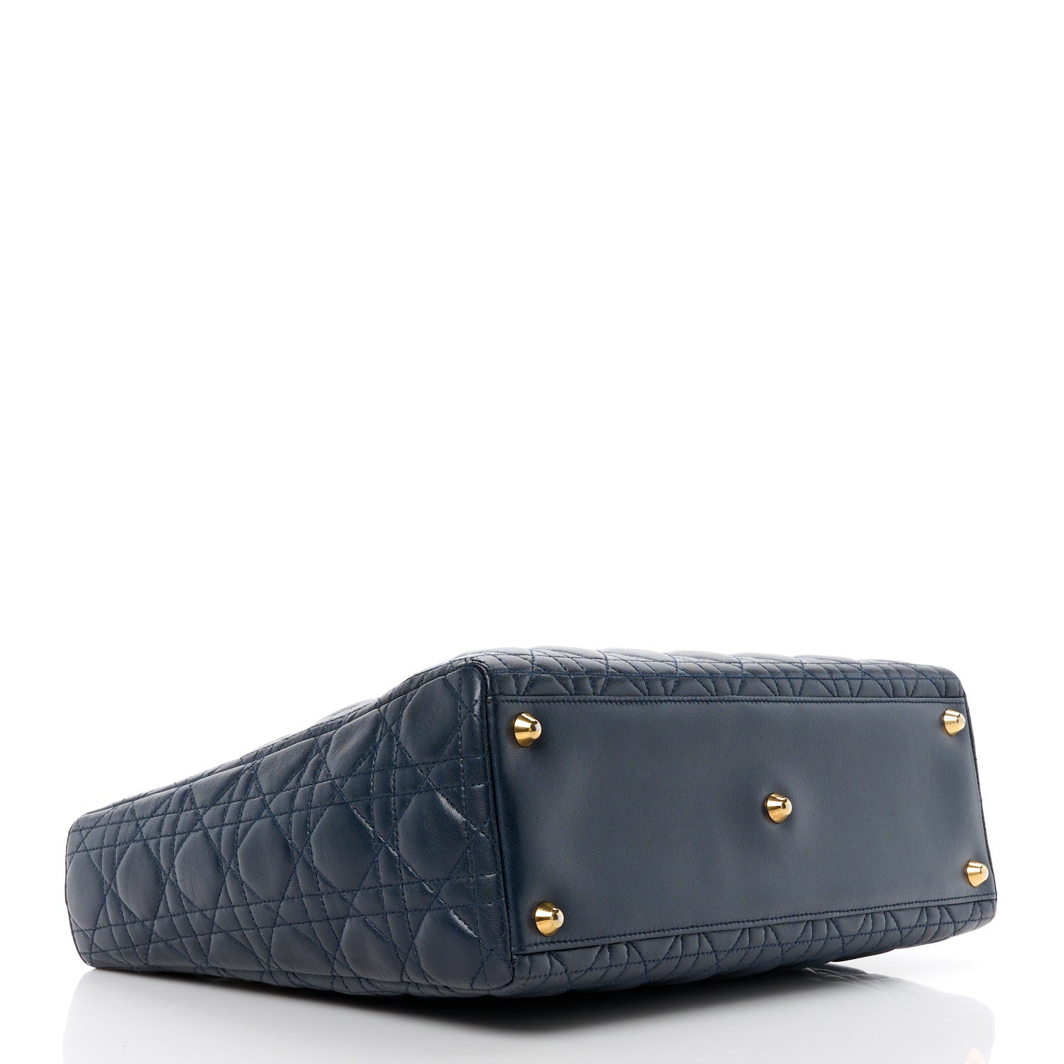 Christian Dior Lambskin Cannage Large Lady Dior Navy Blue 4 of 12