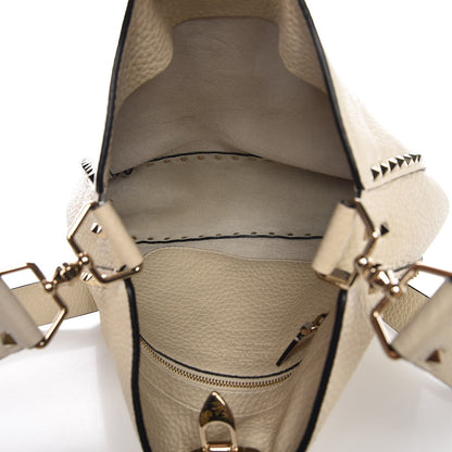 Valentino Garavani Pebbled Calfskin Small Rockstud Flip-Lock Messenger Bag Light Ivory 5 of 9