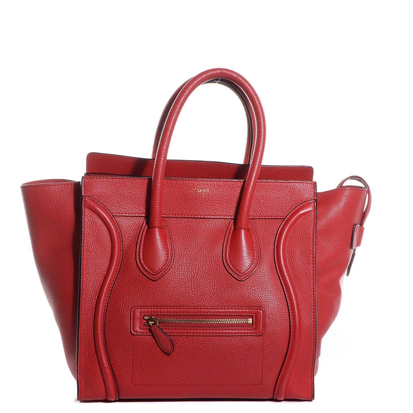 Drummed Calfskin Mini Luggage Coquelicot
