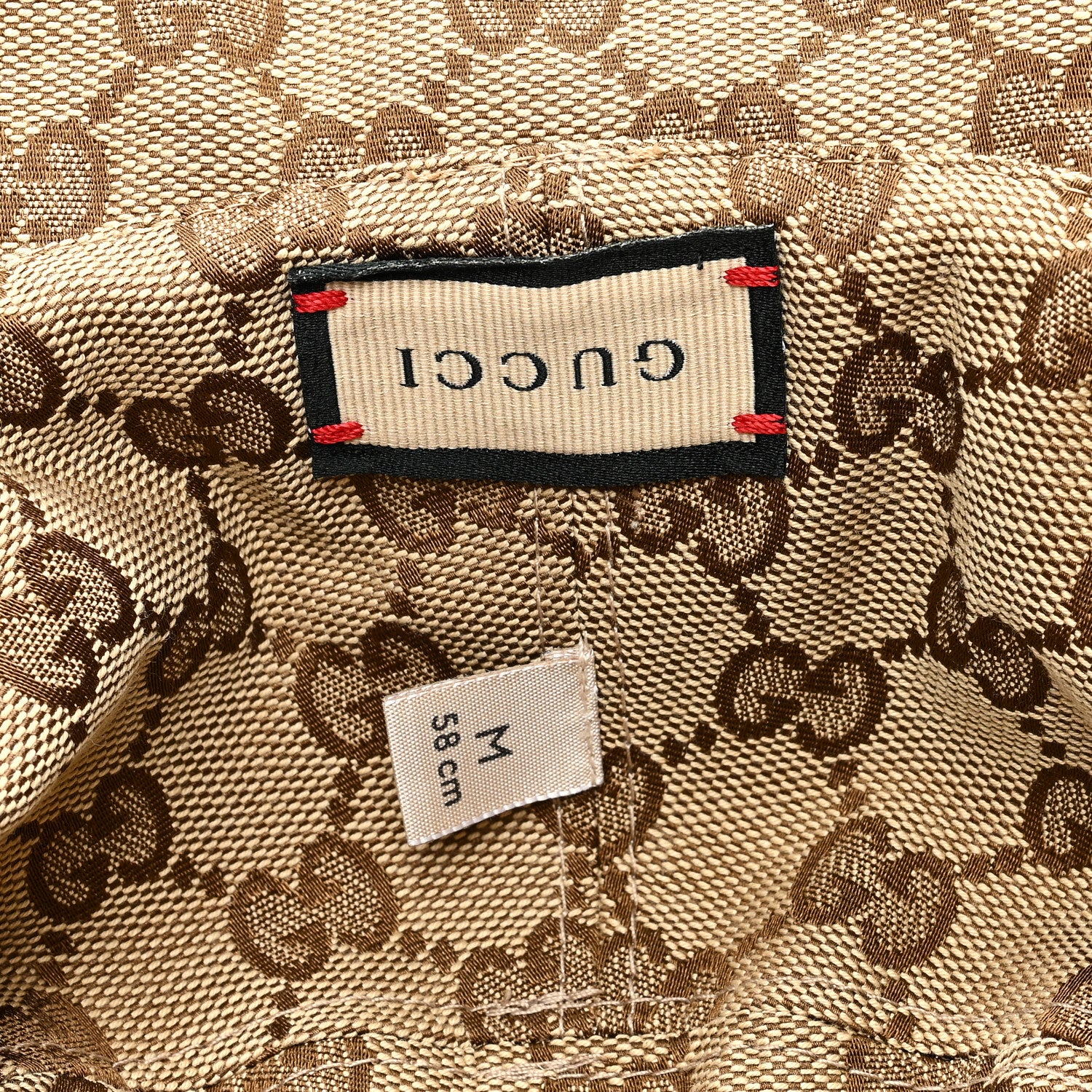 Gucci Monogram Plaid Bob Double Back Reversible Bucket Hat M Beige 13 of 14