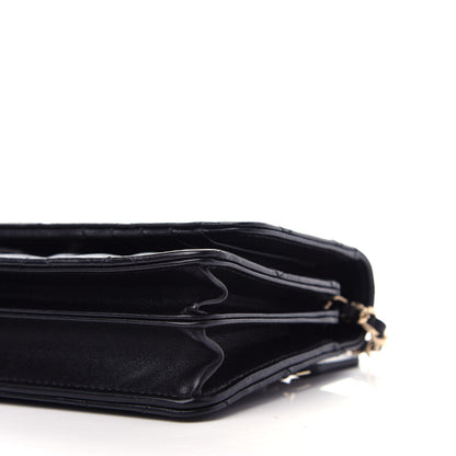 Chanel Lambskin Quilted Mini Camellia Bow Wallet On Chain WOC Black 14 of 20